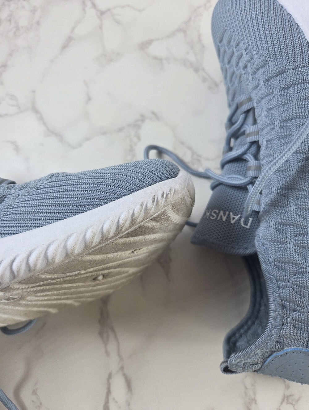 Danskin Light Blue Knit Slip-On Sneakers with Lace Detail(B41) - Picture 8 of 11